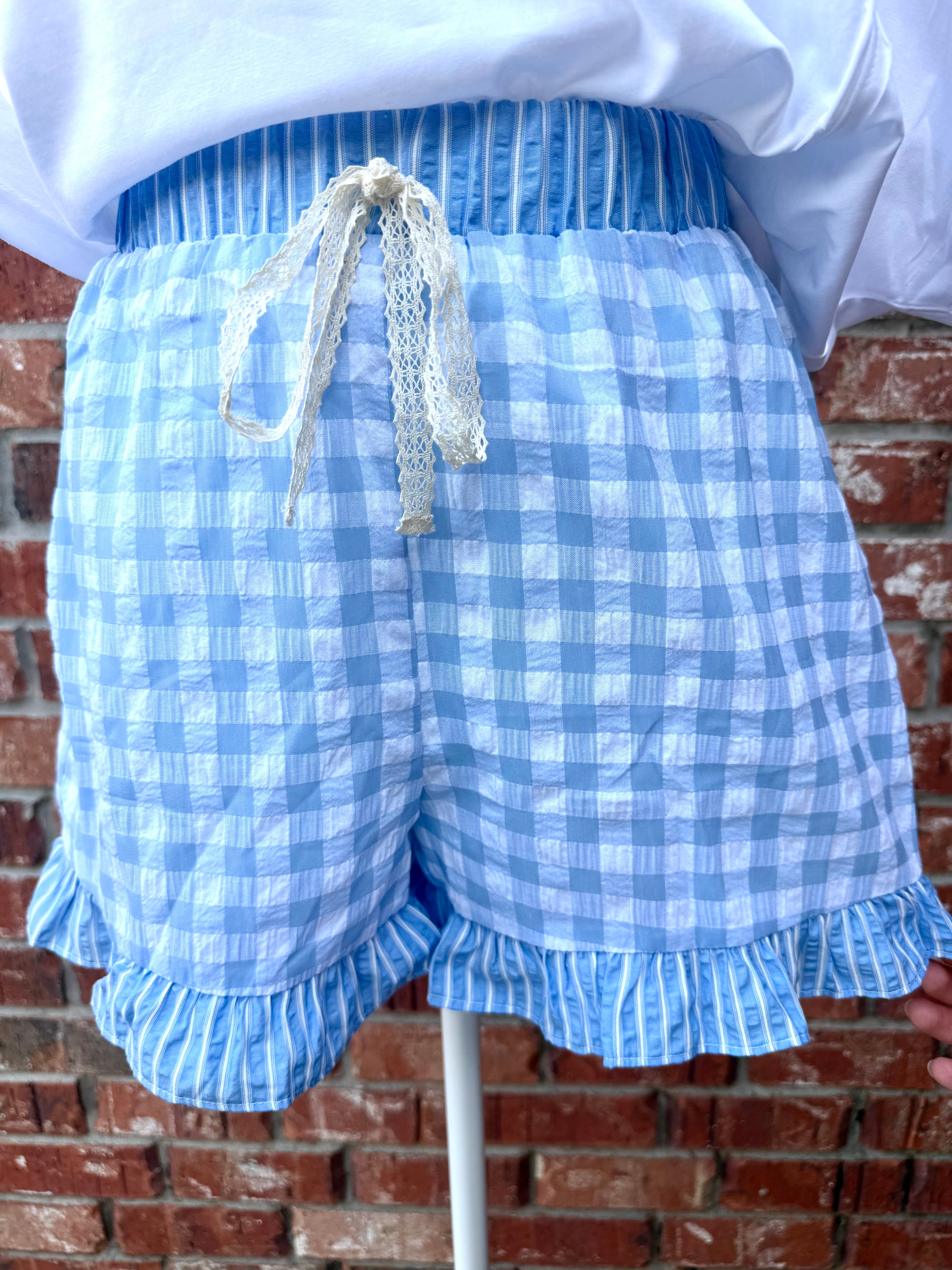 Daisy & Doll Gingham Ruffle Shorts