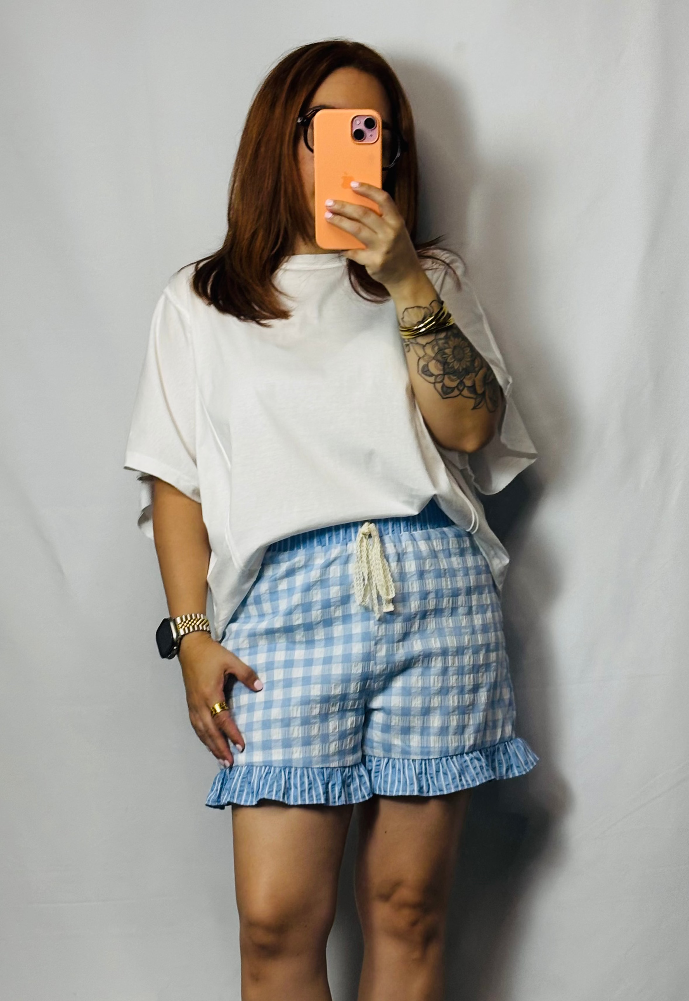 Daisy & Doll Gingham Ruffle Shorts